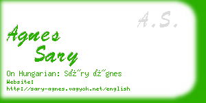 agnes sary business card